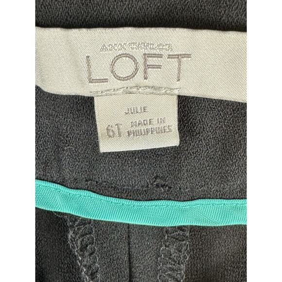 Ann Taylor LOFT Julie Fit Crepe Trousers Black  6 T Dark Academia Witchy  66-41 - Picture 13 of 15